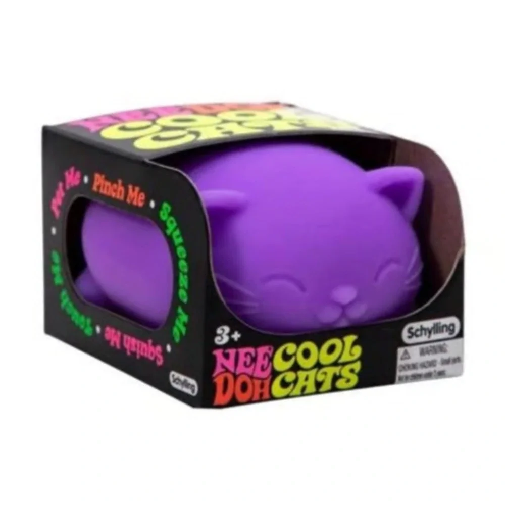 PURPLE - COOL CATS NeeDoh Sensory Stress Relief Ball Toy Autism Anxiety Fidget